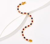 Diamonique Americana Tennis Bracelet 14K yellow GP Sterling Silver, 7-1/4